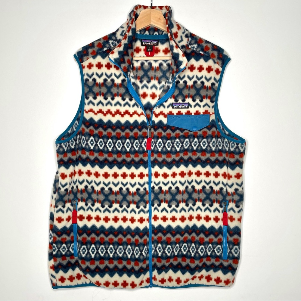PATAGONIA Men's Synchilla Snap-T Isle Aztec Print Vest L